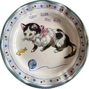 Nathalie Lete Francophile Cat Mouse play dinner plate